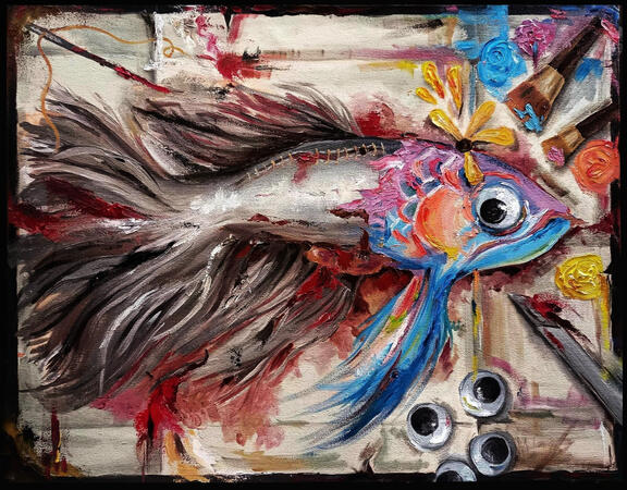 "How to Make A Biopic" oil paint on canvas 70x90 cm